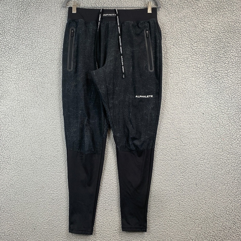 Alphalete Pants Mens M Gray Infinity Tech Jogger Tapered Zip Pocket Athletic Gym